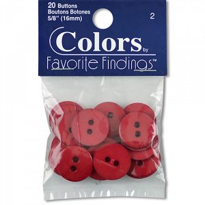Buttons - Cranberry 5/8 inch (16mm)