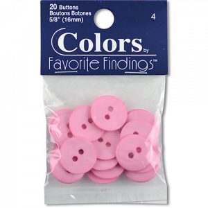 Buttons - Pink 5/8 inch (16mm)