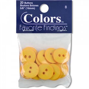 Buttons - Yellow 5/8 inch (16mm)