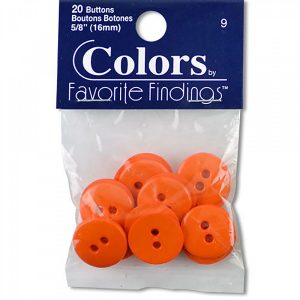 Buttons - Orange 5/8 inch (16mm)