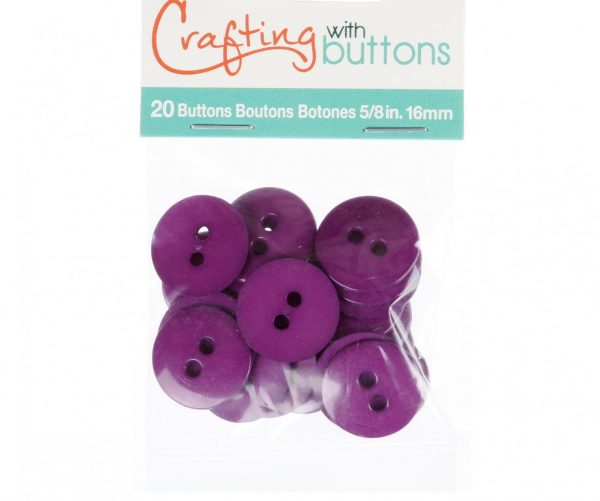 Buttons - Purple 5/8 inch (16mm)