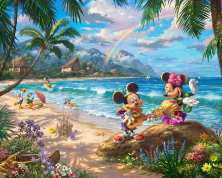 Disney Mickey & Minnie in Hawaii Panel 36 inch